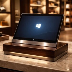 Kiosque chic : tablette Windows verrouillée en boutique, version premium