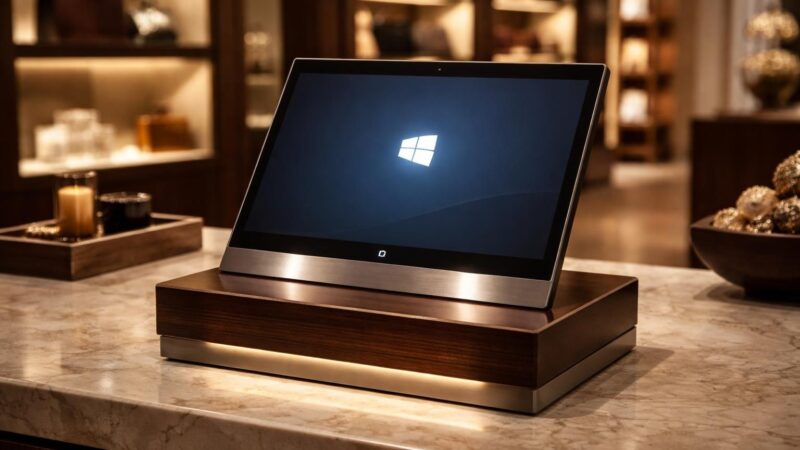 Kiosque chic : tablette Windows verrouillée en boutique, version premium