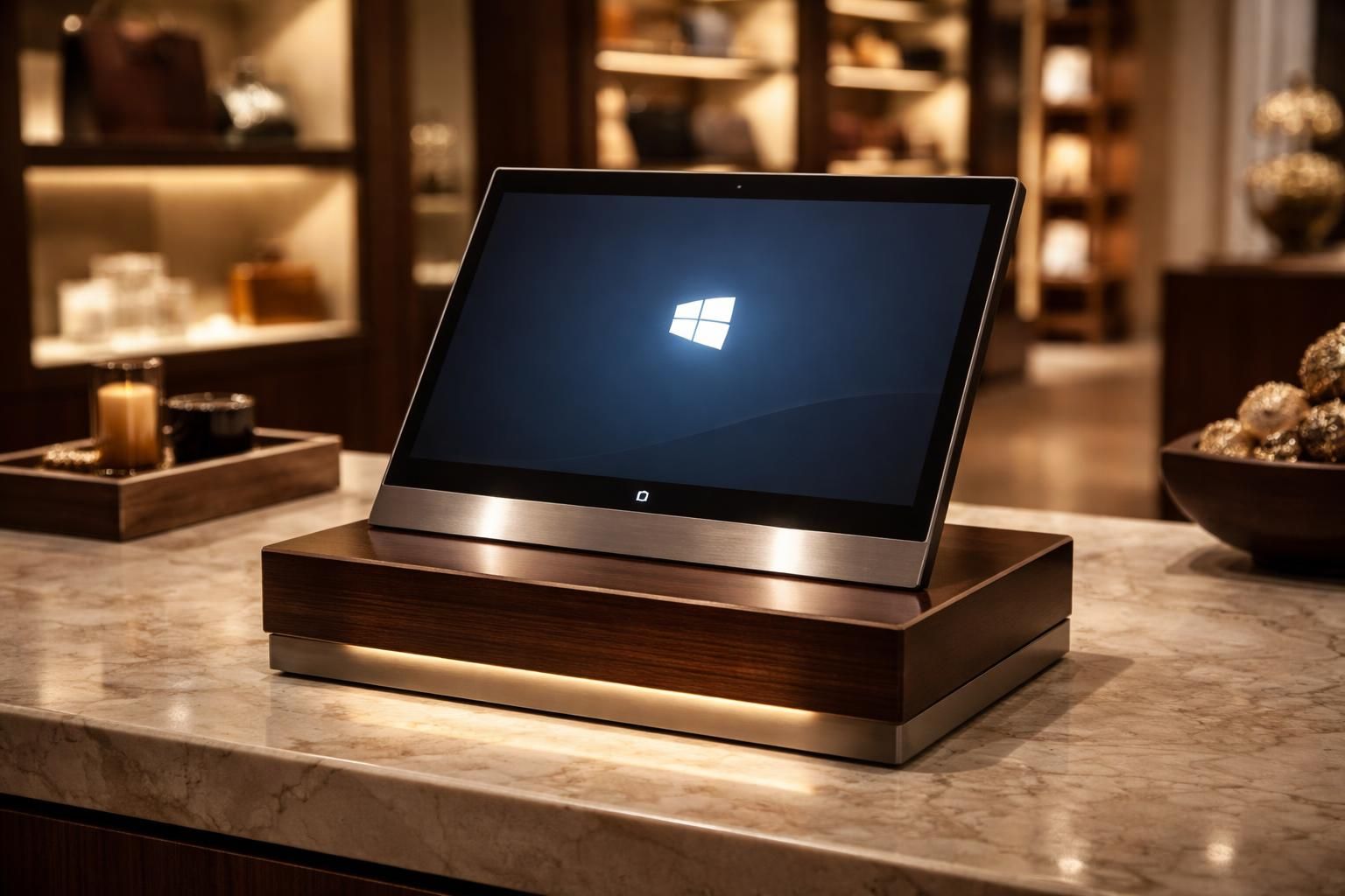 Kiosque chic : tablette Windows verrouillée en boutique, version premium