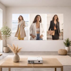 Lookbook géant : vidéoprojecteur Acer pour boutique sans écrans multiples