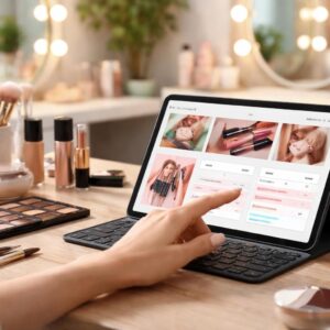 Atelier maquillage : réservation et rappels sur tablette Samsung