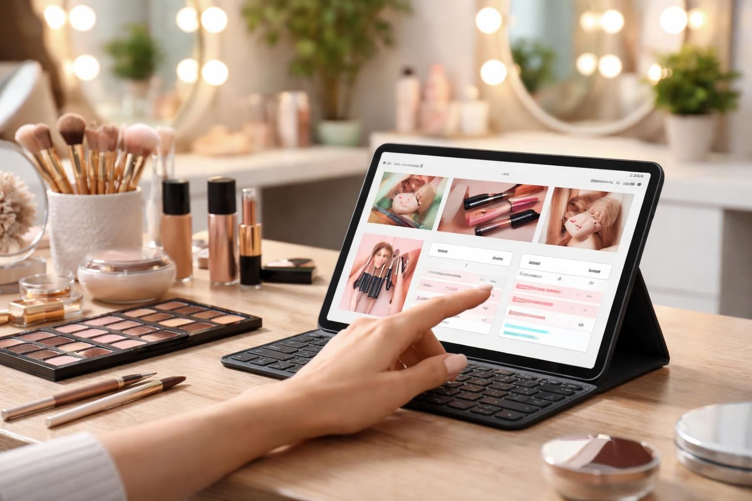 Atelier maquillage : réservation et rappels sur tablette Samsung