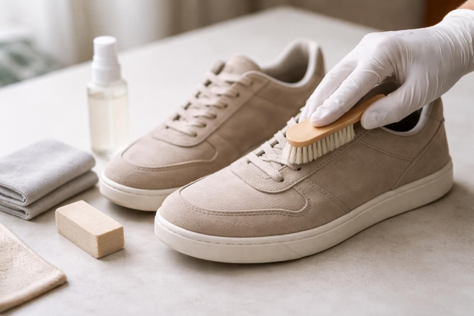 Nettoyage de baskets en daim : retrouver un look net, sans rayer