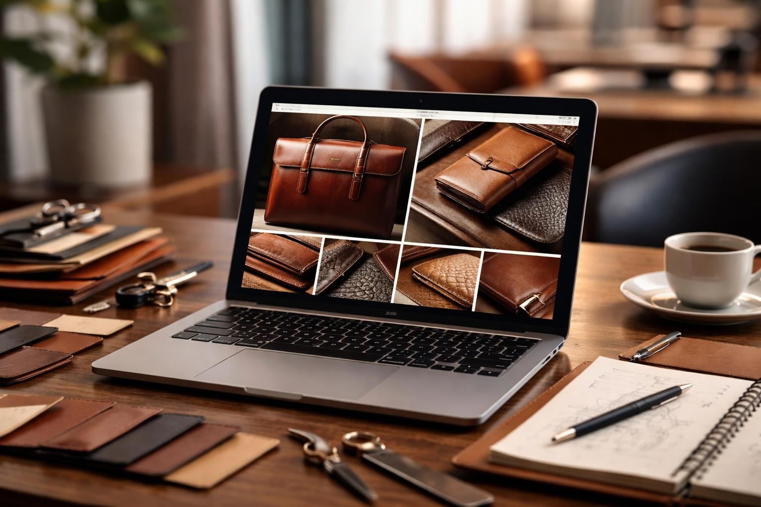 Pages produit luxe : optimiser visuels cuir et matière depuis PC portable