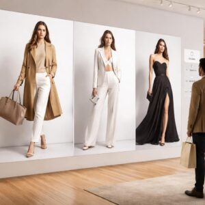 Un mur lookbook : écran de projection pour changer de collection en 1 clic