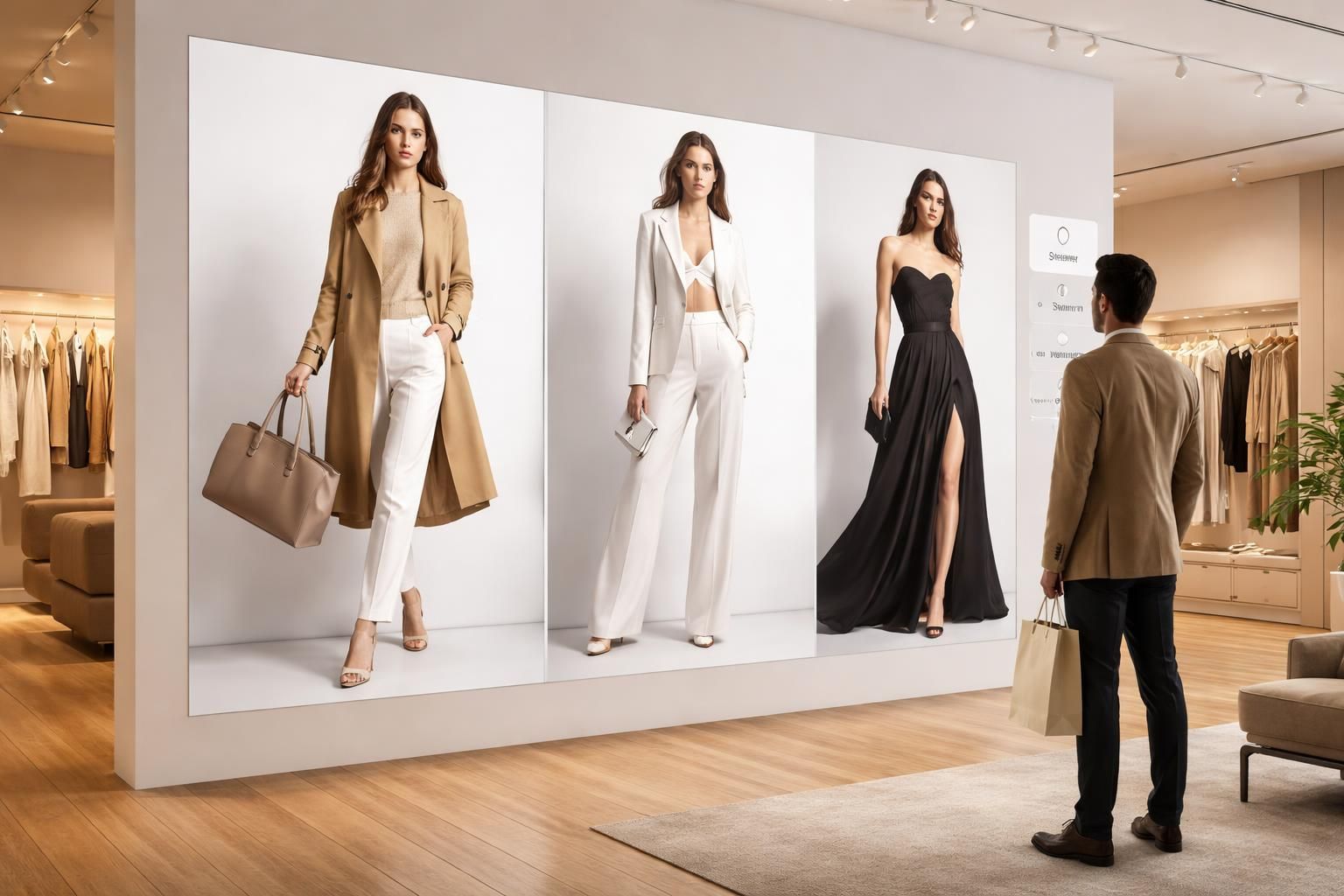 Un mur lookbook : écran de projection pour changer de collection en 1 clic