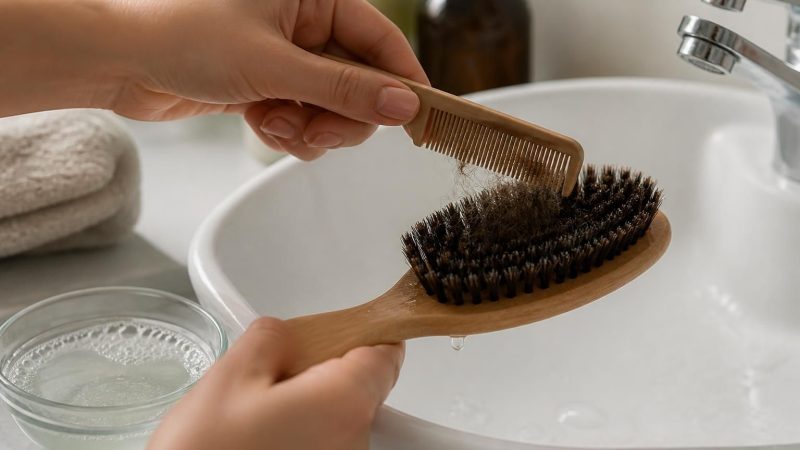 Comment nettoyer une brosse à cheveux en poils naturels : délicat