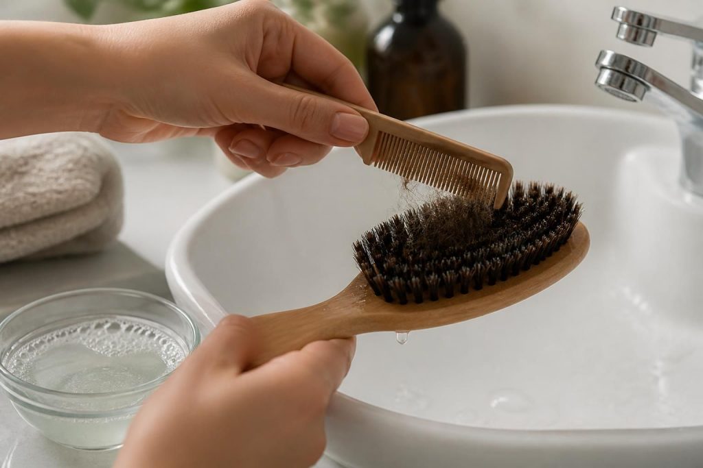 Comment nettoyer une brosse à cheveux en poils naturels : délicat